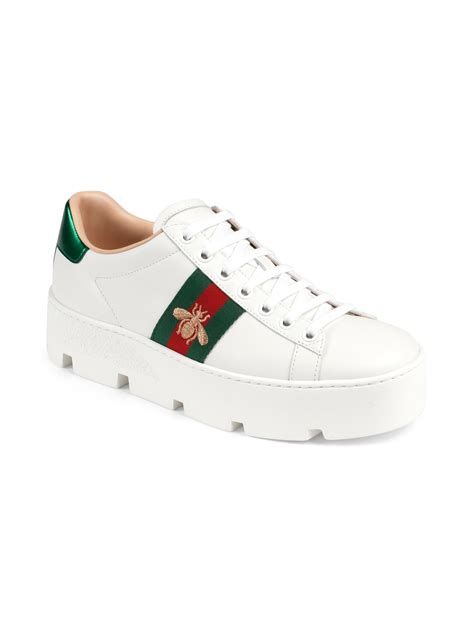 gucci bee star sneakers|Gucci new ace platform sneakers.